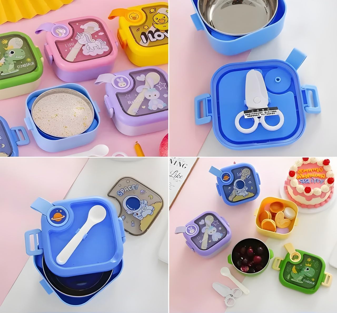 Space Theme Kids Lunch Box Single Compartment These stylish and durable lunch containers are ideal for school, office, and travel use. Available at www.usmile.toys, your trusted online store for toys, kids stationery, return gifts, baby products, and essentials. Enhance your lunchtime experience with our leakproof, multi-compartment bento boxes designed for easy packing and freshness retention